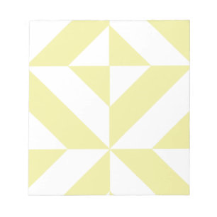 Bloc De Notas Patrón de cubo de deco geométrico amarillo pálido