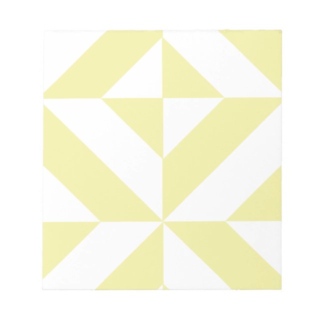 Bloc De Notas Patrón de cubo de deco geométrico amarillo pálido (Frente)