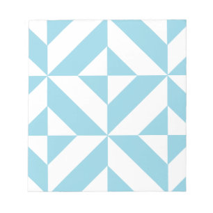 Bloc De Notas Patrón de cubo de deco geométrico azul cielo