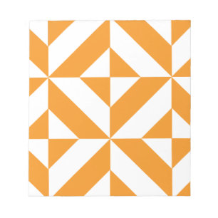 Bloc De Notas Patrón de cubo de deco geométrico del Naranja quem