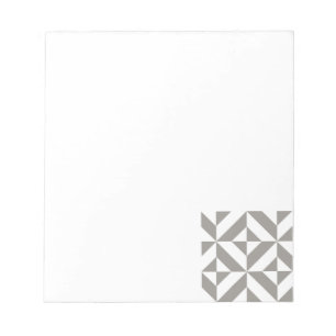 Bloc De Notas Patrón de cubo de deco geométrico gris plateado