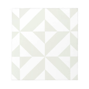 Bloc De Notas Patrón de cubo de deco geométrico pálido gris