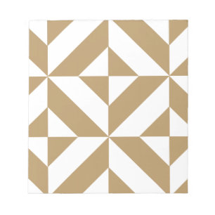 Bloc De Notas Patrón de cubo geométrico de decúbito marrón cálid