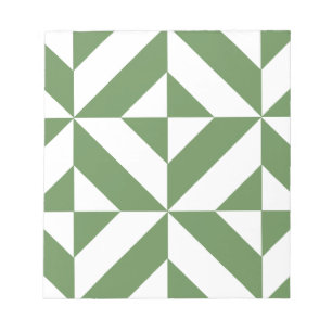 Bloc De Notas Patrón de cubo geométrico oscuro de degradado verd