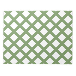 Bloc De Notas Patrón de diamante de cuadros verdes y blancos