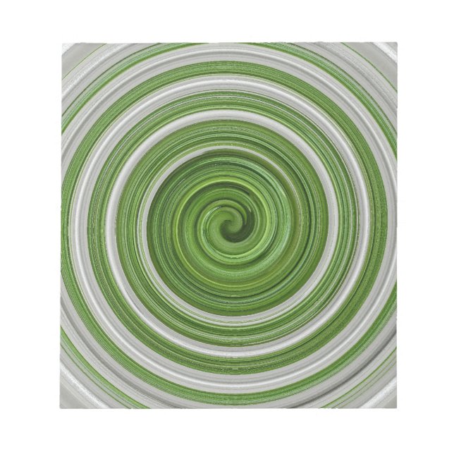 Bloc De Notas Patrón de espiral verde-blanco (Frente)