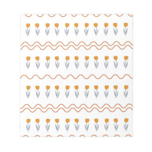 Bloc De Notas Patrón de flor de tulipán de raya elegante y diver