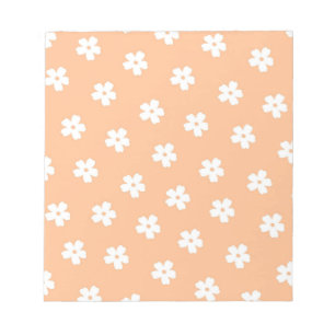 Bloc De Notas Patrón de flor hippie blanco