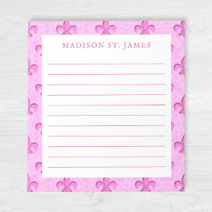 Bloc De Notas Patrón De Flor Rosa De Lis Personalizado