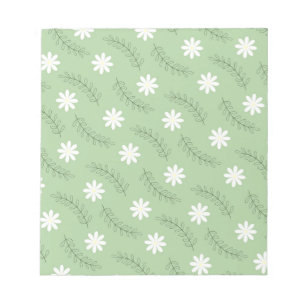 Bloc De Notas Patrón de flor tropical vintage verde floral