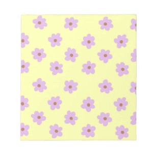Bloc De Notas Patrón De Flor Y2K Hippie Retro Púrpura