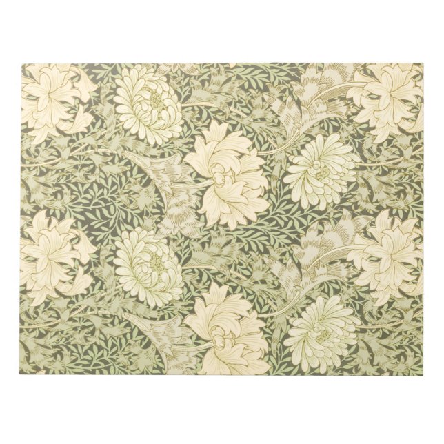 Bloc De Notas Patrón de flores de crisantemo (por William Morris (Frente)