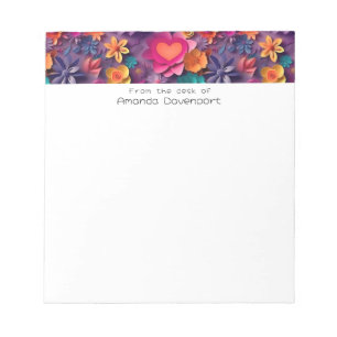 Bloc De Notas Patrón de flores de primavera coloridas