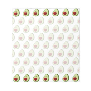 Bloc De Notas Patrón de fondo de aguacate corto