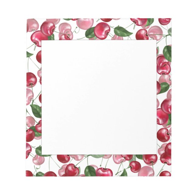 Bloc De Notas Patrón de fruta de cerezo (Frente)