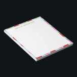 Bloc De Notas Patrón de fruta de fresa retro lindo personalizado<br><div class="desc">Patrón de fruta estética retro,  con fresas en rojo,  rosa y azul claro.</div>