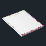 Bloc De Notas Patrón de fruta de fresa retro lindo personalizado<br><div class="desc">Patrón de fruta estética retro,  con fresas en rojo,  rosa y azul claro.</div>