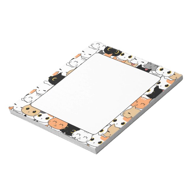 Bloc De Notas Patrón de gato de Kawaii (Lado Izquierdo)