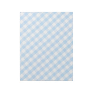 Bloc De Notas Patrón de gingham azul claro