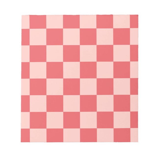 Bloc De Notas Patrón de Gingham de Red Checkered Rosa (Frente)