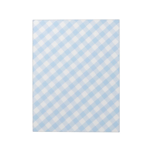 Bloc De Notas Patrón de gingham diagonal azul claro (Lado Izquierdo)