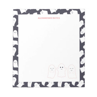 Bloc De Notas Patrón de Halloween de ghosts amistosos