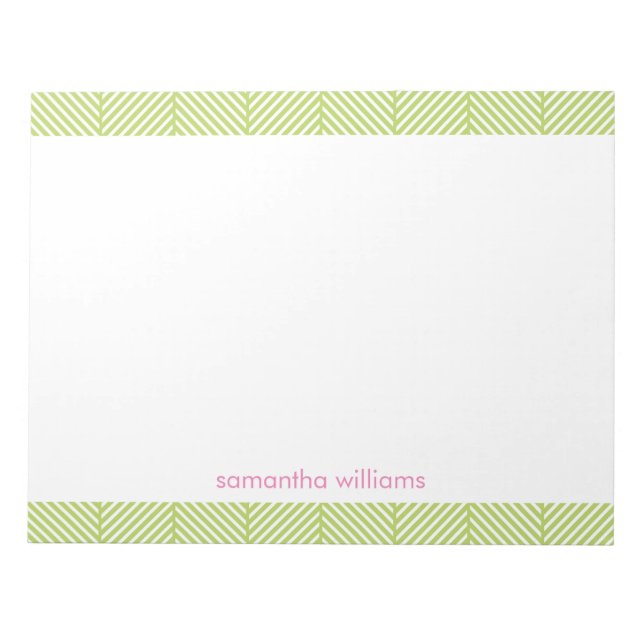 Bloc De Notas Patrón de hueso de arenisca verde elegante (Frente)