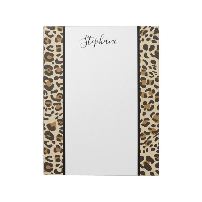 Bloc De Notas Patrón de impresión animal de leopardo jaguar (Lado Izquierdo)