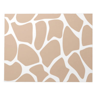 Bloc De Notas Patrón de impresión de jirafas en Beige.