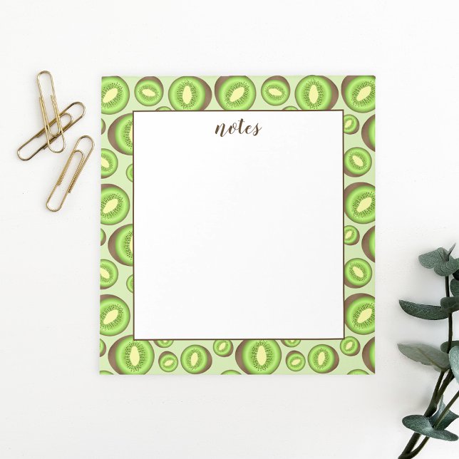 Bloc De Notas Patrón De Kiwif Verde Y Marrón Con Texto Personali (Subido por el creador)