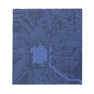 Bloc De Notas Patrón de la tarjeta madre azul geek