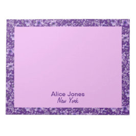 Bloc De Notas Patrón de lavanda suave flor acuarela púrpura