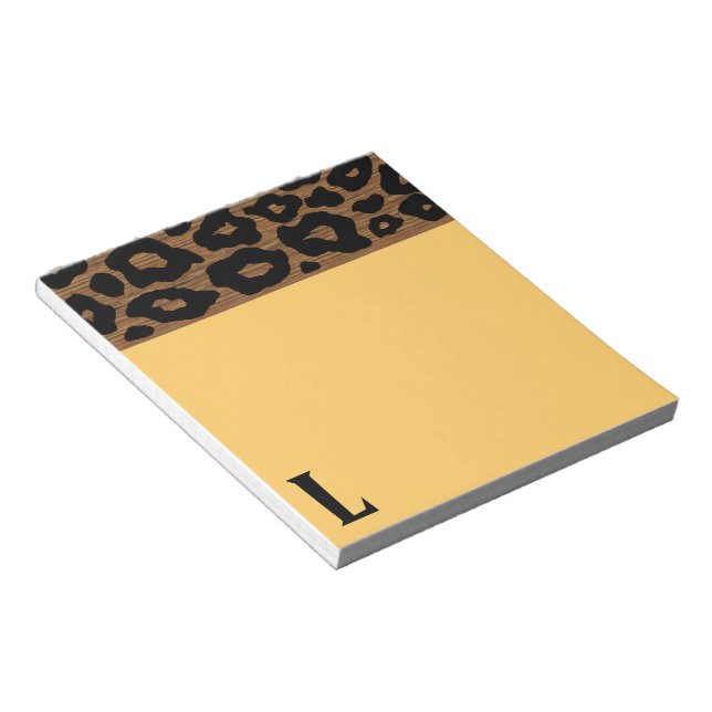 Bloc De Notas Patrón de leopardo de madera Pop (Lado Derecho)