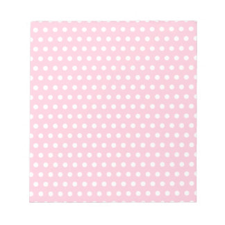 Bloc De Notas Patrón de lunares rosas y blancos.