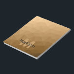 Bloc De Notas Patrón de malla geométrica marrón Monograma<br><div class="desc">Monograma Personalice el papel de oficina de la escuela de bloc de notas con el nombre y la inicial de su personalizado. Malla geométrica triangular con gradiente oscuro oscuro claro.</div>