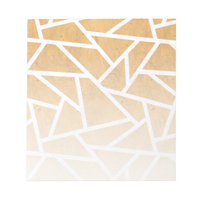 Bloc De Notas Patrón de mosaico amarillo y blanco (Frente)
