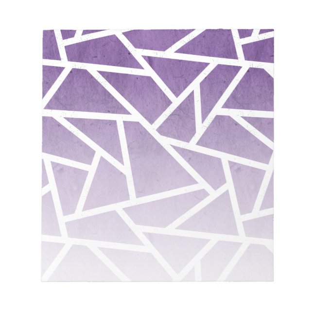 Bloc De Notas Patrón de mosaico morado y blanco (Frente)