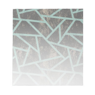 Bloc De Notas Patrón de mosaico verde pálido y gris