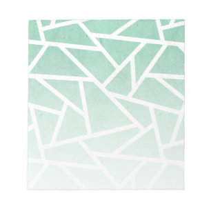 Bloc De Notas Patrón de mosaico verde y blanco de la pintura