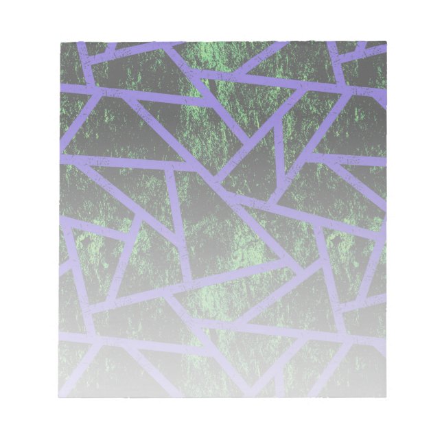 Bloc De Notas Patrón de mosaico violeta y verde (Frente)