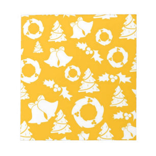 Bloc De Notas Patrón de Navidades amarillos
