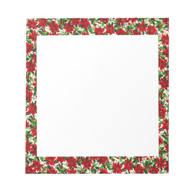 Bloc De Notas Patrón de navidades Poinsettia (Frente)