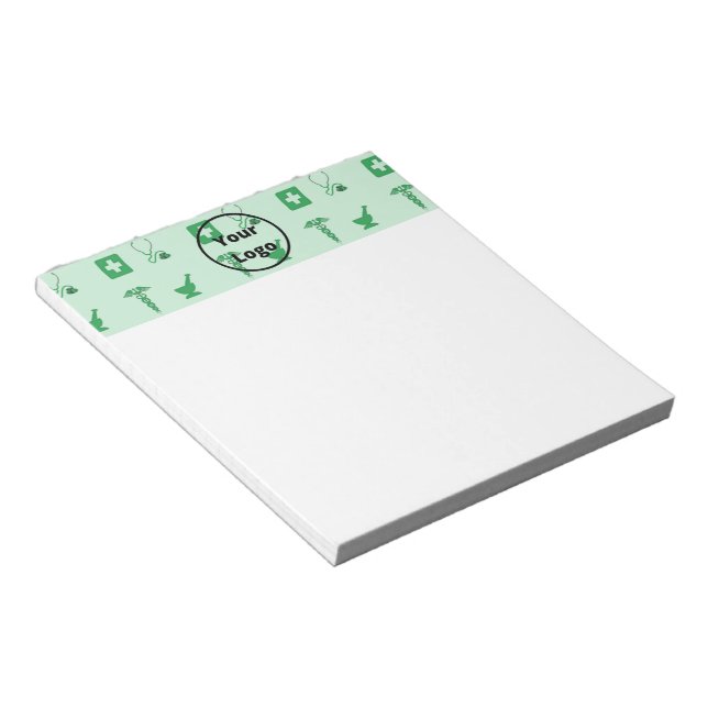 Bloc De Notas Patrón de negocio de salud verde (Lado Derecho)