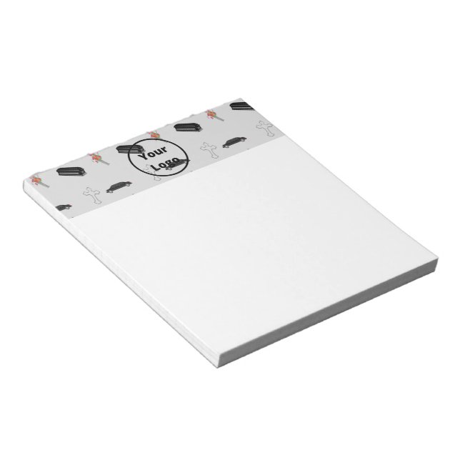 Bloc De Notas Patrón de negocios de funerales grises (Lado Derecho)