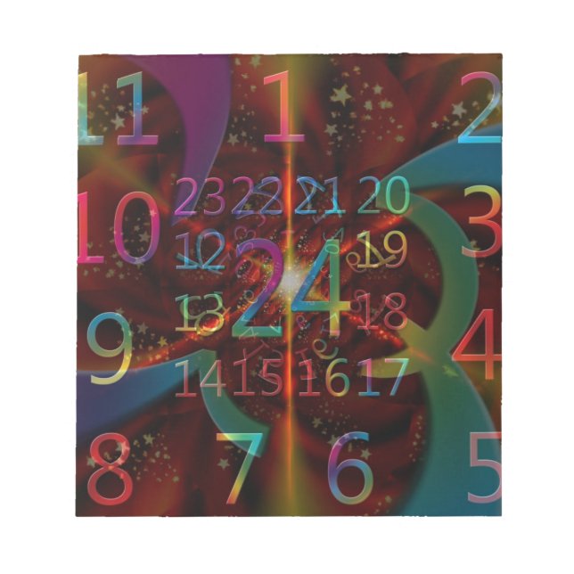 Bloc De Notas Patrón de números psicopalínicos, diseño hipnotiza (Frente)