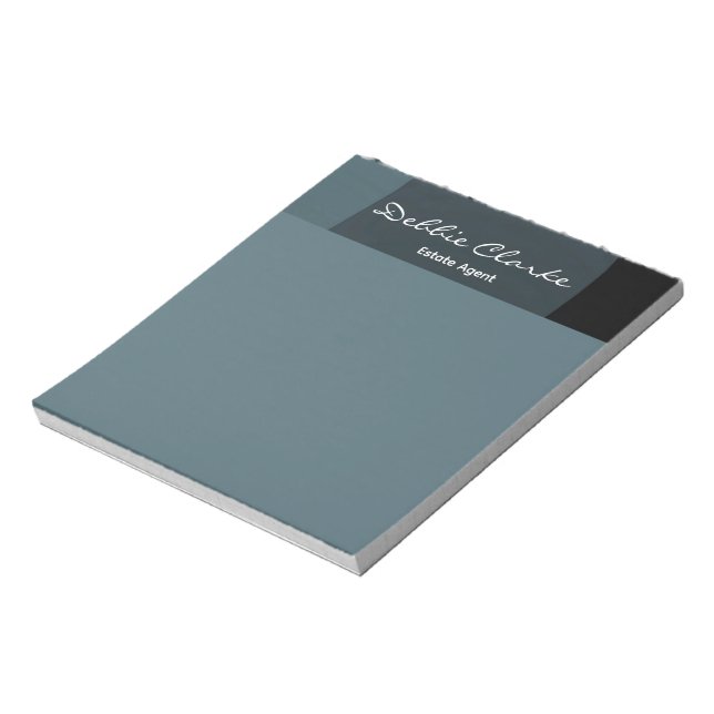 Bloc De Notas Patrón de ondas de gradiente gris azul (Lado Izquierdo)