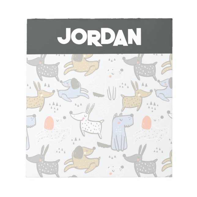 Bloc De Notas Patrón de perro de garabato (Frente)