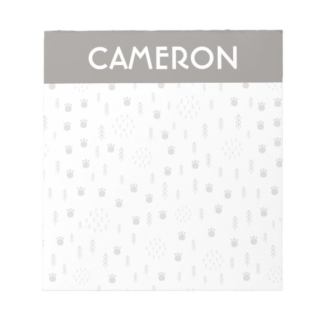 Bloc De Notas Patrón de pista de animales de Woodland (Frente)