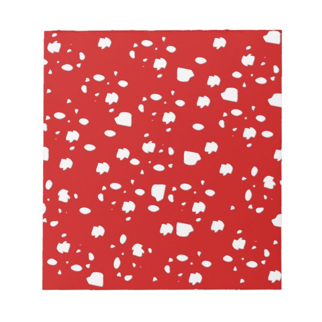 Bloc De Notas patrón de puntos con hongo de toadstool rojo (Frente)