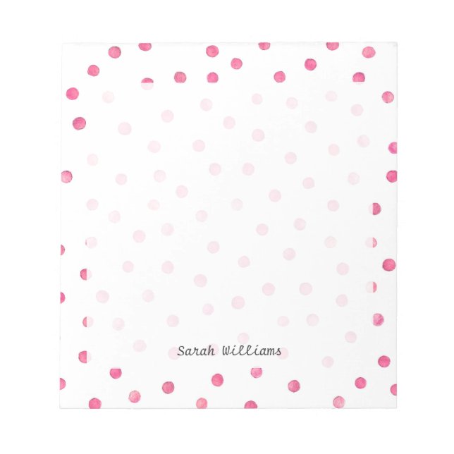 Bloc De Notas Patrón de puntos de confeti blanco rosado (Frente)